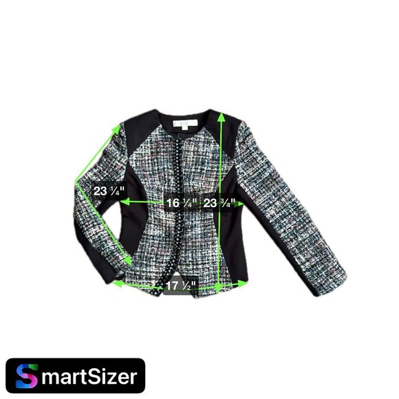 Boston Proper Tweed Jacket‎ Womens 4 Jewel Sparkle Sequins Metallic Thread Edgy - Picture 2 of 8